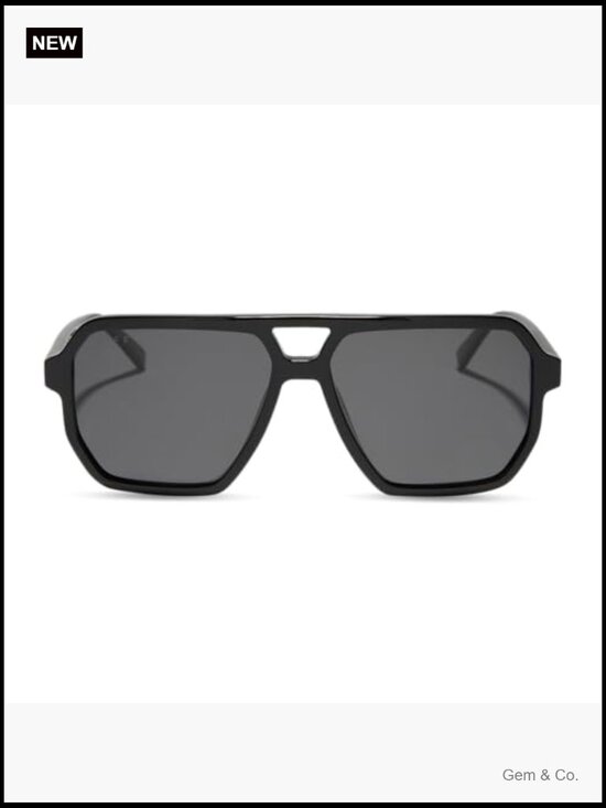 Oversized Polarized Sunglasses Black Frame Grey Lens main image 4